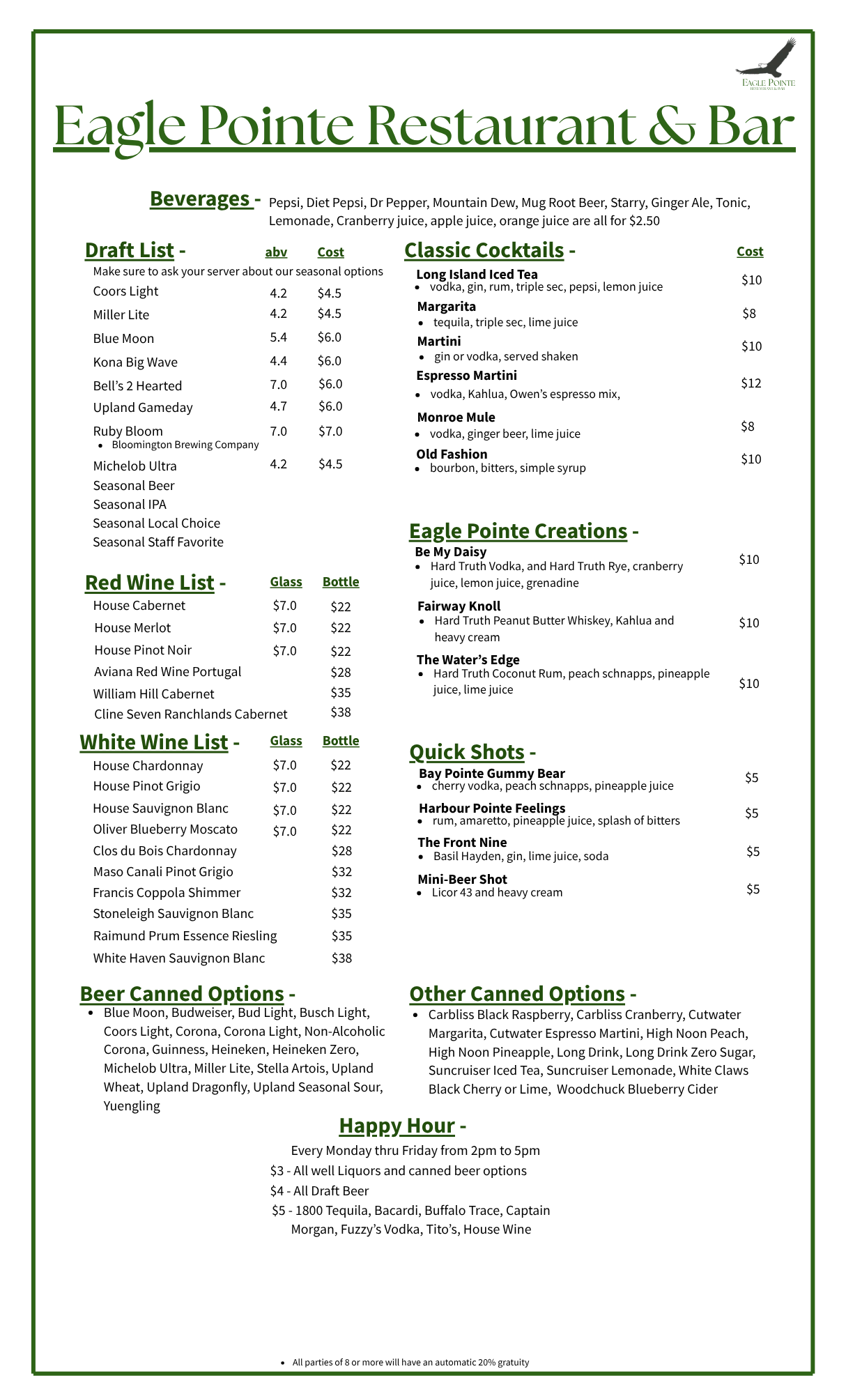 New Menu June 1st Back