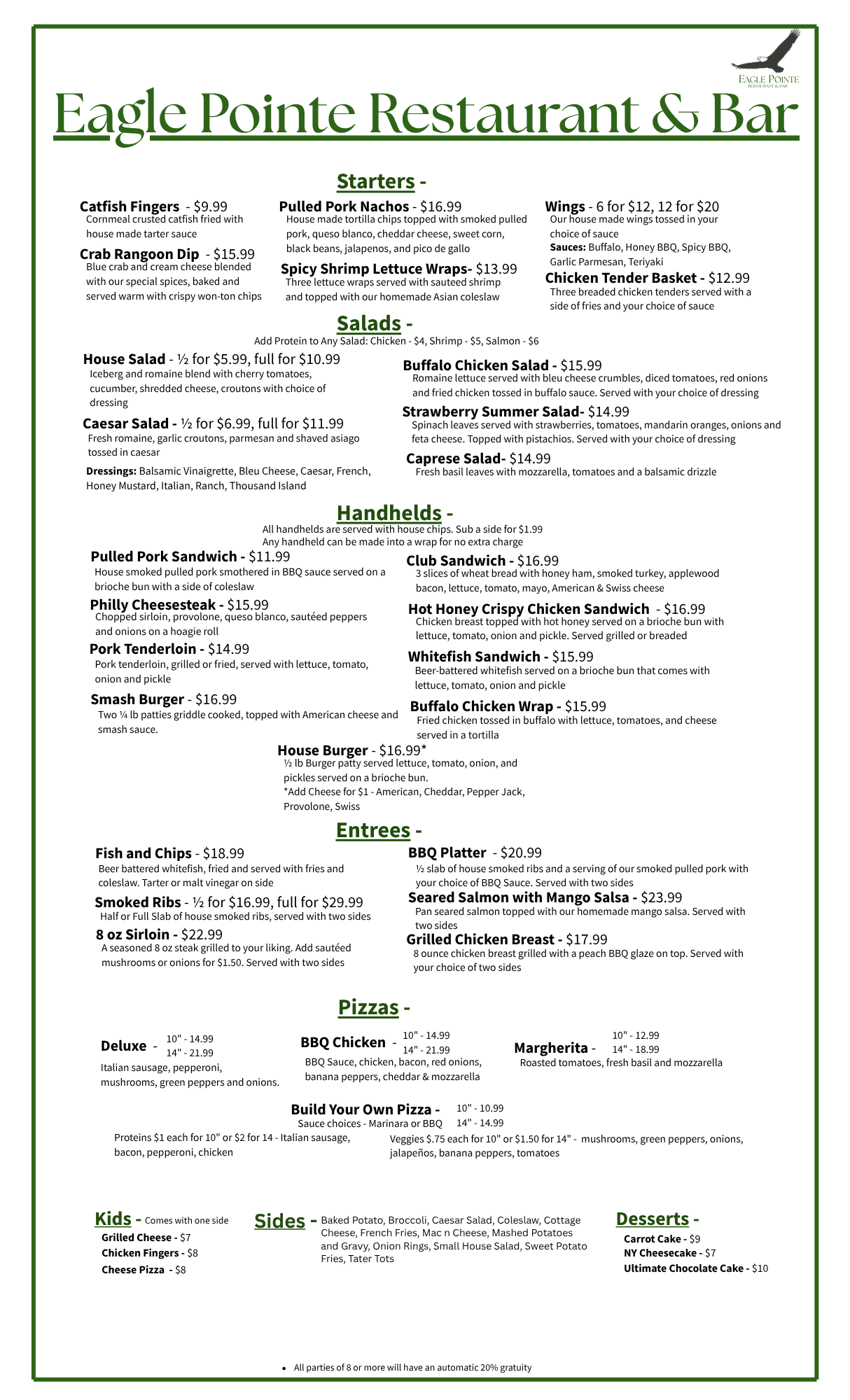 New Menu June 1st Front